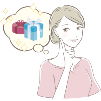 プレゼントする女性のイラスト